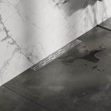 Brauer Douchegoot met Standaard Rooster en Flens Voor Wandmontage - 50 cm - Rvs Geborsteld