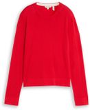 Tom Tailor Gebreide trui met zijde - Maat M - soft scarlet red