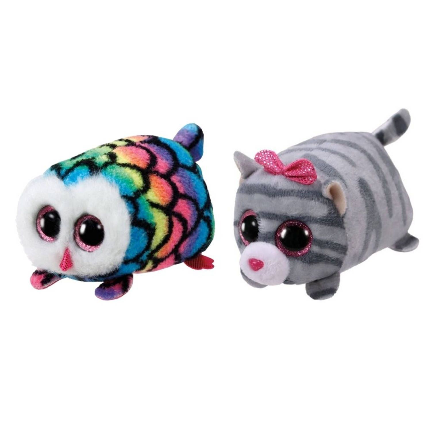 TY - Knuffel - Teeny s - Hootie Owl & Cassie Mouse - Meerkleurig