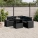 Maison Exclusive - Ensemble de meubles de jardin 6 pièces avec canapé et coussins, noir, en polyrotin