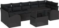 vidaXL Tuinbank - Set - 8 - st - Zwart - poly - rattan