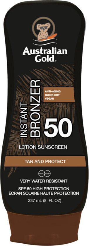 Australian Gold SPF 50 Lotion met bronzer - 237 ml - zonnebrandcrème