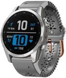 By Qubix Garmin By Qubix - 20mm Quickfit Flower Siliconen Bandje - Grijs - Geschikt voor Garmin Fenix 8 - 43mm