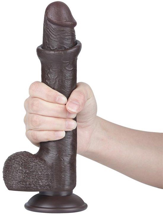 LoveToy - Aftrekbare dildo 22 cm (Ø 3,7 cm) - Zwart