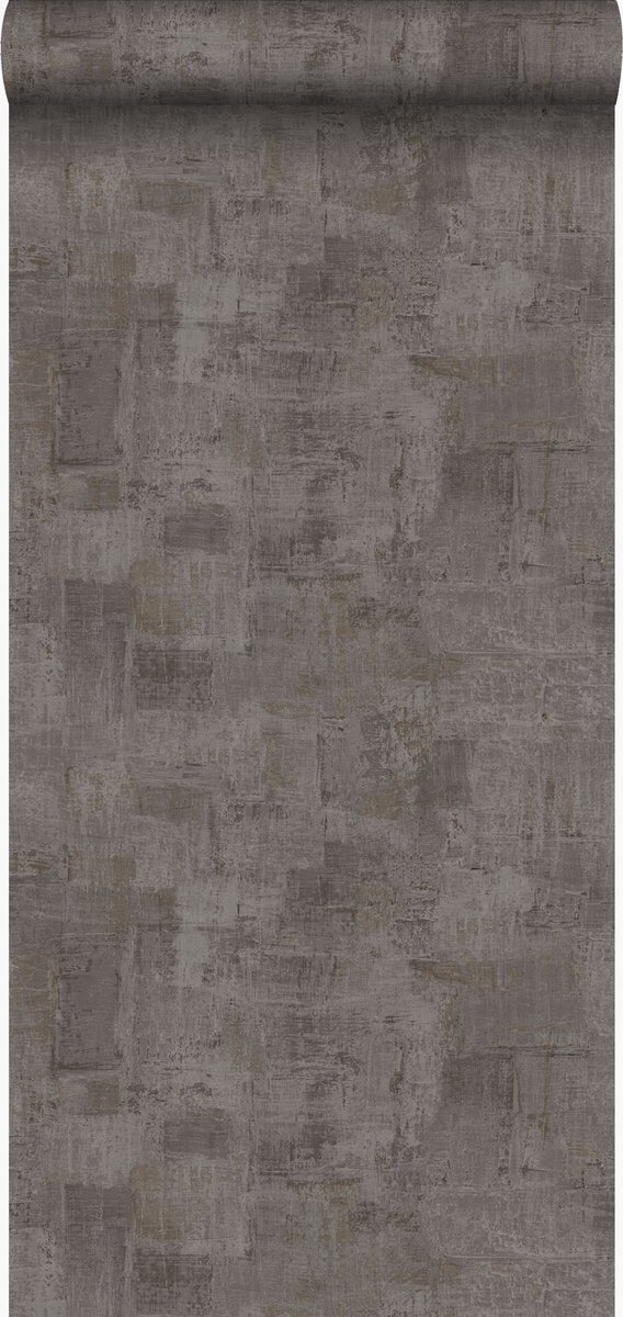 Origin Wallcoverings behang schilderachtige structuur donker taupe - 347386 - 53 cm x 10,05 m