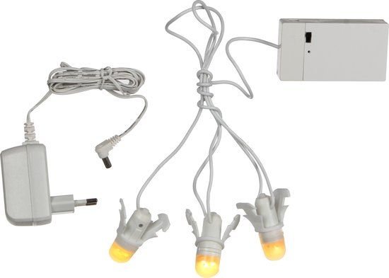 LuVille Kerstdorp Miniatuur Gloeilampenketting - 3 lampjes - Wit