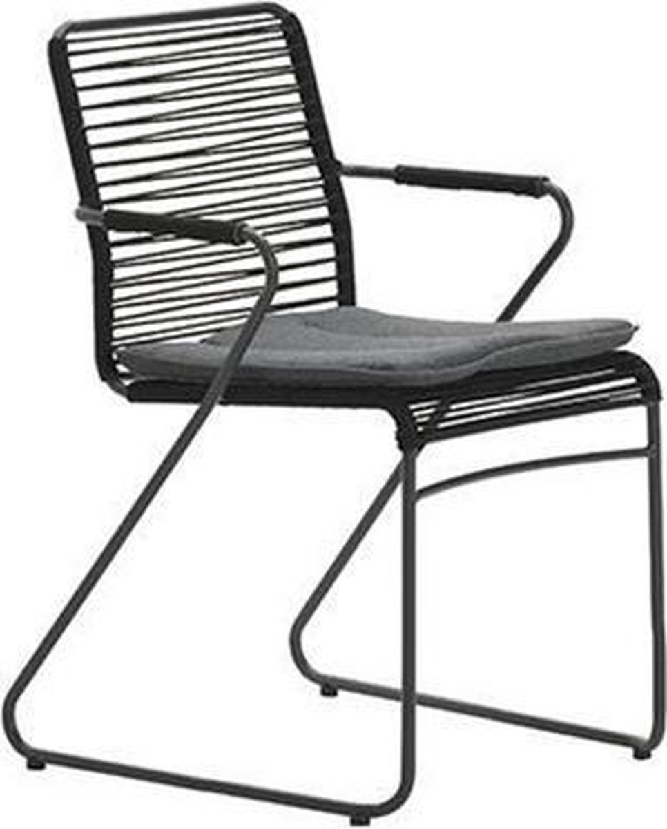 Garden Impressions Hermes stapelbare fauteuil c.bl/rope black dia. 5mm/mystic gr