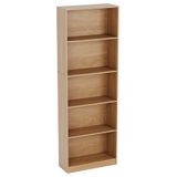 Vida Designs Cambridge 5 Laag Extra groot Boekenkast, Modern Space-Saving Opbergmeubel for Woonkamer, Slaapkamer or Kantoor, Vrijstaand Design, H175xW60xD24cm (Eiken)