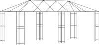 vidaXL Tuinhuisframe - Zwart - Staal