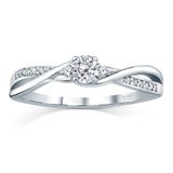 SILVEGO – FNJR085sw – Dames 925 Sterling Zilver Ring met Swarovski Zirconia Verlovingsring