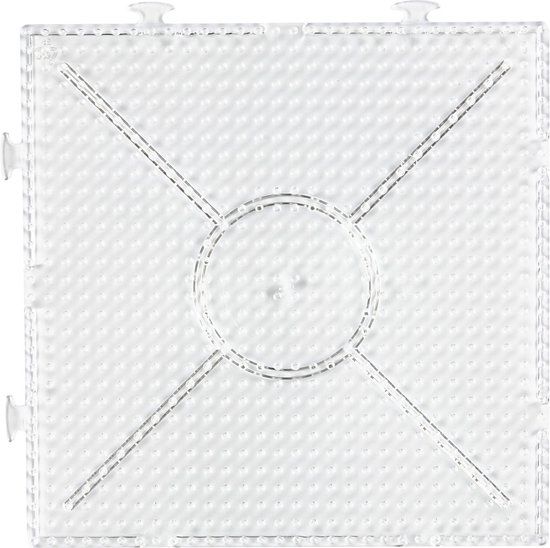 Creotime Grondplaat Voor Strijkkralen - Strijkkralenbord - Onderplaat - Groot Vierkant - Medium Strijkkralen - 15x15cm - 1 stuk