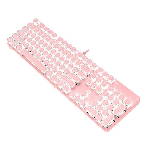 LJFLI Gaming Keyboard Punk toetsenbord Girly hart schattig roze Net beroemdheid bedraad echte mechanische toetsenbord groene as spel, Roze