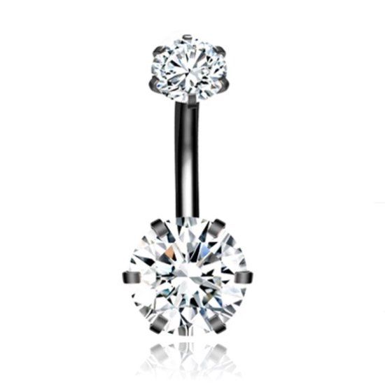 LGT JWLS Lookinggoodtoday Piercing met 6-kant Zirkonia - Hexagon Gunmetal