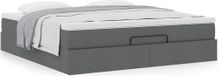 Prolenta Maison Exclusive - Ottoman bedframe met matras, donkergrijs, 180x200 cm, textiel