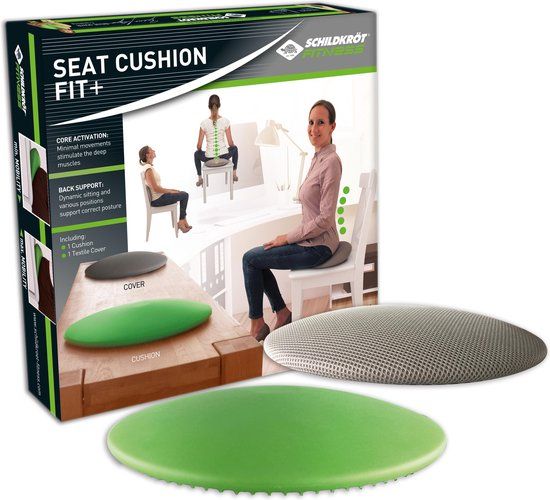 Schildkröt Fitnesszitkussen 34 Cm Pvc Grijs/ Groen 4-delig