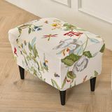Housse de repose-pieds sans marque, rectangulaire, housse extensible, housse de protection pour repose-pieds, housse de repose-pieds lavable (motif floral) 40-60 cm