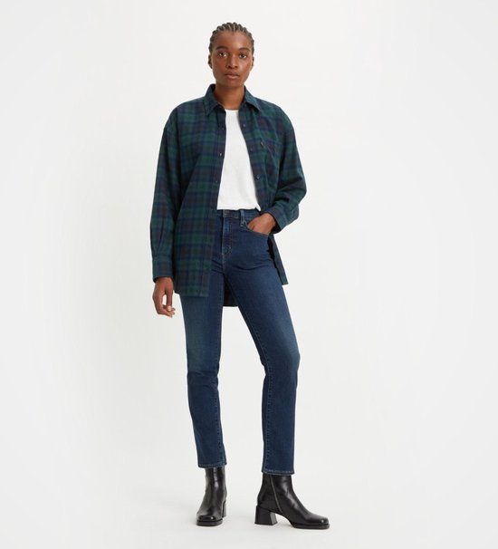 Levi's Jeans 724 Hoge taille recht Marineblauw