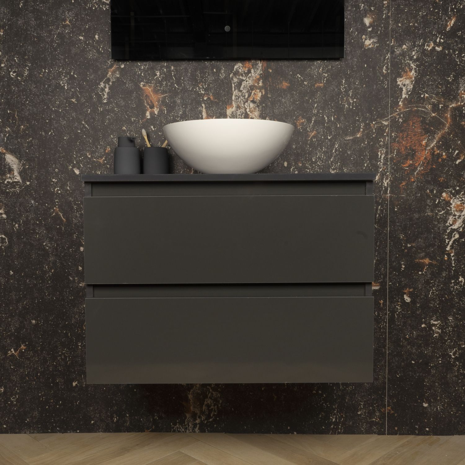 Boss & Wessing Paris Badmeubel 60 cm - Hoogglans Antraciet - 8719304004189