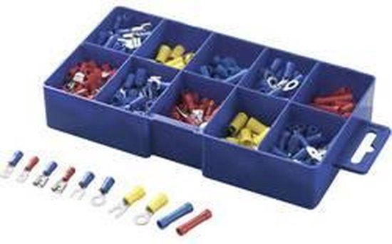 TRU COMPONENTS - Persvervindersset assortiment 450 stuks (732038): kabelschoenen, platte stekkers, kabelverbinders etc.