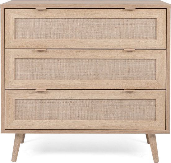Finori Ladekast Bali 03A sonoma eikenkleurig en rietprint