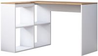 CaliCosy Hoekbureau in eiken- en witdecor L120 cm - CASSIE
