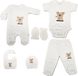 Blue Eyes. Babycadeauset voor pasgeborenen, 100% natuurlijk katoen, eerste uitrusting, uniseks kleding, cadeauset, babyuitrusting voor baby's van 0-4 maanden. 6 delig.