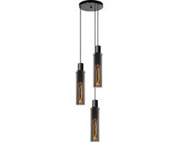 Lucide ORLANDO Hanglamp - Ø 32 cm - 3xE27 - Fumé - Zwart