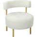 Canapé une place en tissu bouclé, fauteuil lounge capitonné avec dossier incurvé, assise large, 67 x 67 x 71 cm, couleur crème
