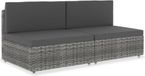 vidaXL - Canapé sectionnel - polyrattan - gris