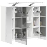 vidaXL - Badkamerspiegelkast - Wit - 60 x 14,5 x 50 cm - Bewerkt hout