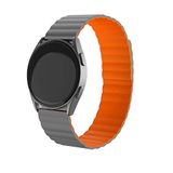 Strap-it magnetisch siliconen bandje - grijs/oranje - Geschikt voor Xiaomi Mi Watch