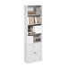 Furinno Jensen Boerderij Boekenkast met 6 planken, boekenplank met deuren, wit