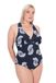 Ulla Popken Dames grote maten grote maten plus size badpak Laura, macramé, ammoniet, zwart, 42