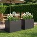Maison Exclusive - Lot de 2 pots de jardin, couleur noire, dimensions 60 x 40 x 50 cm
