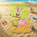 4KidsOnly Nickelodeon Strandhanddoek Bob de Spons – 100% Katoen | 70 x 140 cm | Geel