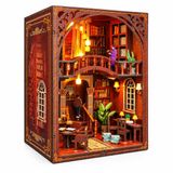 THAR Book Nook The Library – Houten DIY Bouwpakket met LED-verlichting – Miniatuurbibliotheek – 268 Onderdelen