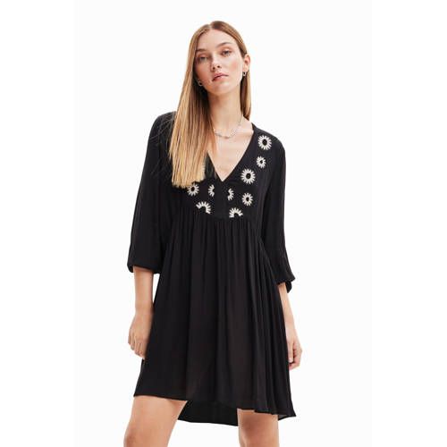 Desigual Floral A-Line Dress - Black