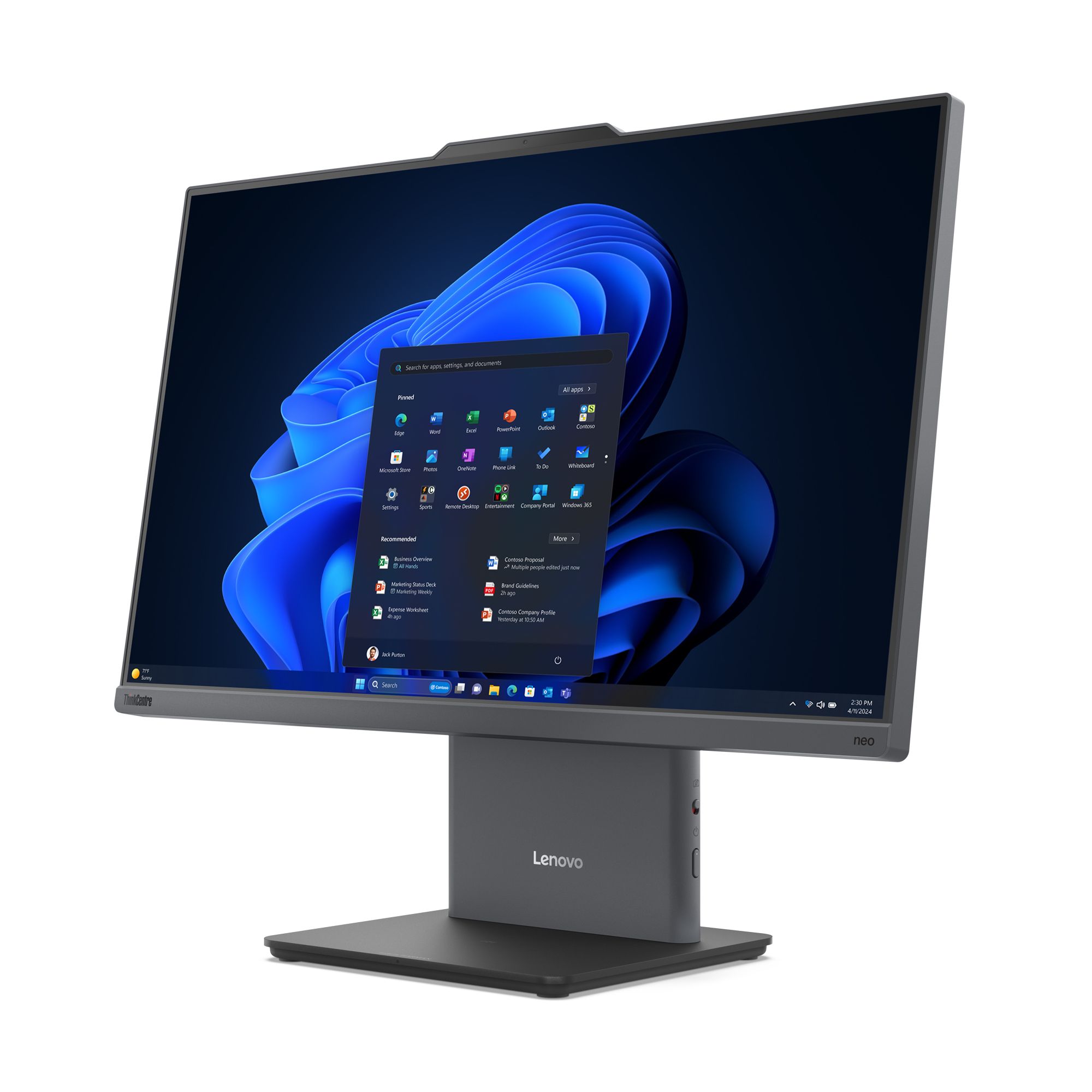 Lenovo ThinkCentre neo 50a 24 Gen 5 Intel Core i3-1315U 23.8" Full HD All-in-One PC 8GB DDR5 256GB SSD Windows 11 Pro Wi-Fi 6 Grijs