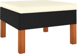 vidaXL 9-delige Loungeset met kussens poly rattan zwart