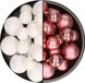 Decoris Kaemingk B.V. Kerstversiering kunststof kerstballen kleuren mix oud roze/winter wit 4-6-8 cm pakket van 68x stuks
