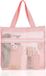 Merkloos Draagbare douchetas - 1 stuk mesh draagtas met ritssluiting - camping strandtas - douchemand voor sportschool strand reizen - roze