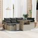 Prolenta Maison Exclusive Tuinset met 7 delen, tuinstoel, lichtgrijs, polyrotan
