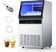 Latios Machine à glaçons - Machine à glaçons professionnelle pour la restauration - 59 kg/24h - 15 kg de stockage - Autoportant et sous plan - Inox - Affichage LED - Auto-nettoyant