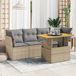 Prolenta Maison Exclusive - Tuinset voor in de tuin, bestaande uit 5 delen met kussens, kleur: beige, materiaal: polyrotan