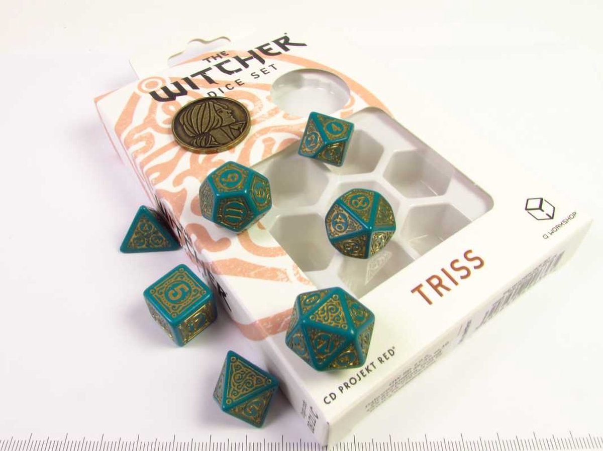 Q Workshop Witcher Polydice set - Triss, The Beautiful Healer - Zwart/Zilver