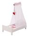 roba Poppenbed uit poppenmeubelserie "Fienchen", poppenbed incl. textiel uitrusting, beddengoed en hemel, poppenaccessoires wit gelakt