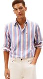 Tommy Hilfiger Heren Heritage Oxford ICON STP Shirt MW0MW41695 L/S Shirt, blauw, M