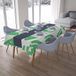 Bonamaison Tafelkleed, Anti-Mold, Sneldrogend, Waterdicht, 100% Polyester Tafellaken, Petroleum Groen, Wit, 140 x 200 Cm