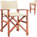 Casaria Regisseursstoel Gevoerd – FSC Eucalyptus – met Armleuningen – Creme