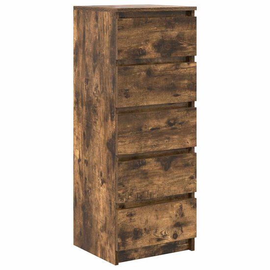 vidaXL Dressoir met lades 37,5x35x99 cm spaanplaat gerookt eikenhout